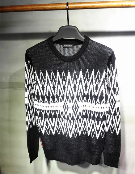

2017 NEW men's white pattern sweater