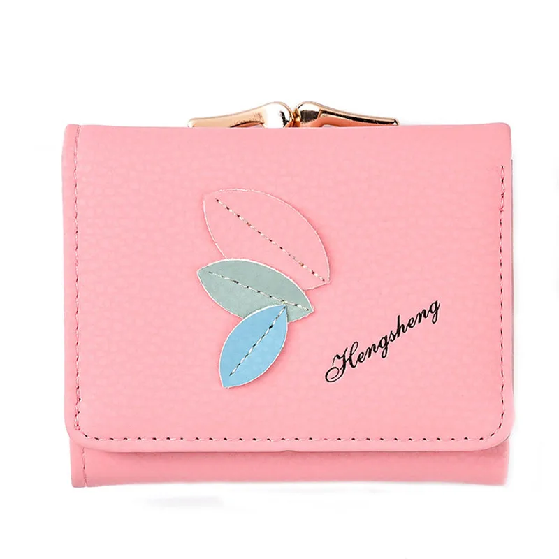 OCARDIAN 2018New Design Leaf Cute Pink Small Wallet for Women Mini