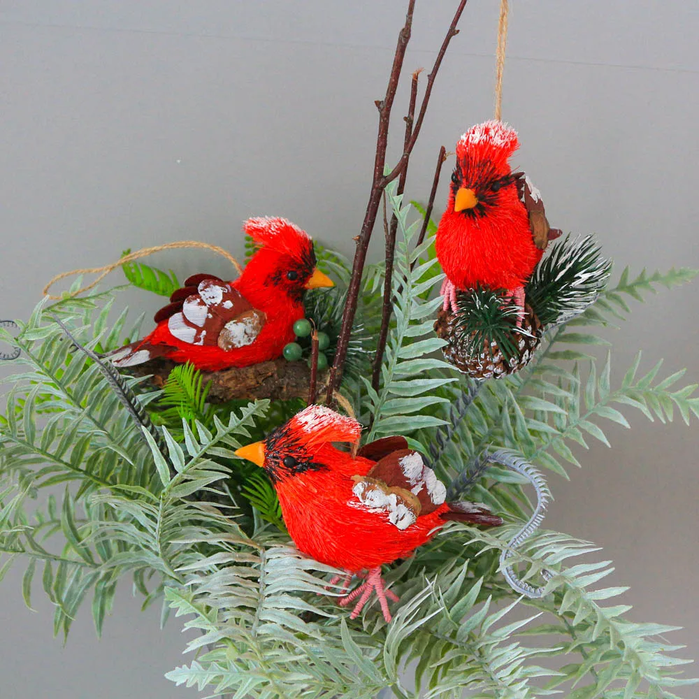 

Handmade Chritsma Tree Ornaments Cardinal Bird 2019 Peace Bird Craft Decoration Decor for home Bird Figurine Xmas Bird Statu