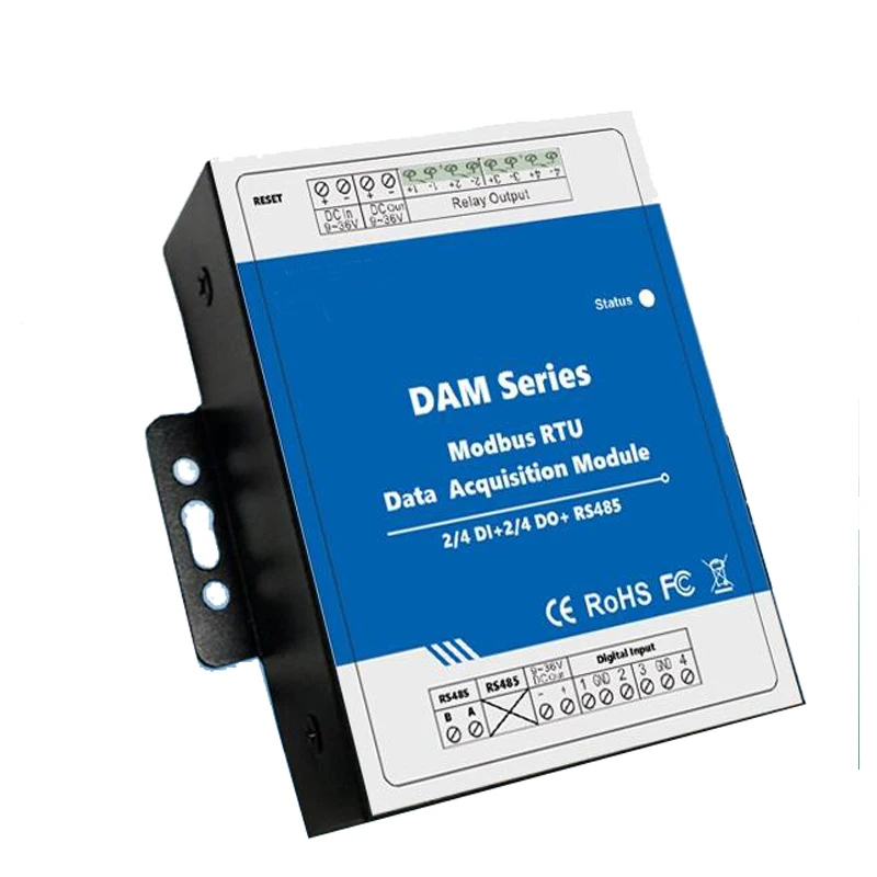 Modbus RTU Remote IO Module 4 Digital inputs 4 Digital Relay Output Repeater Extensible Modules for S27X MXX Seris DAM112