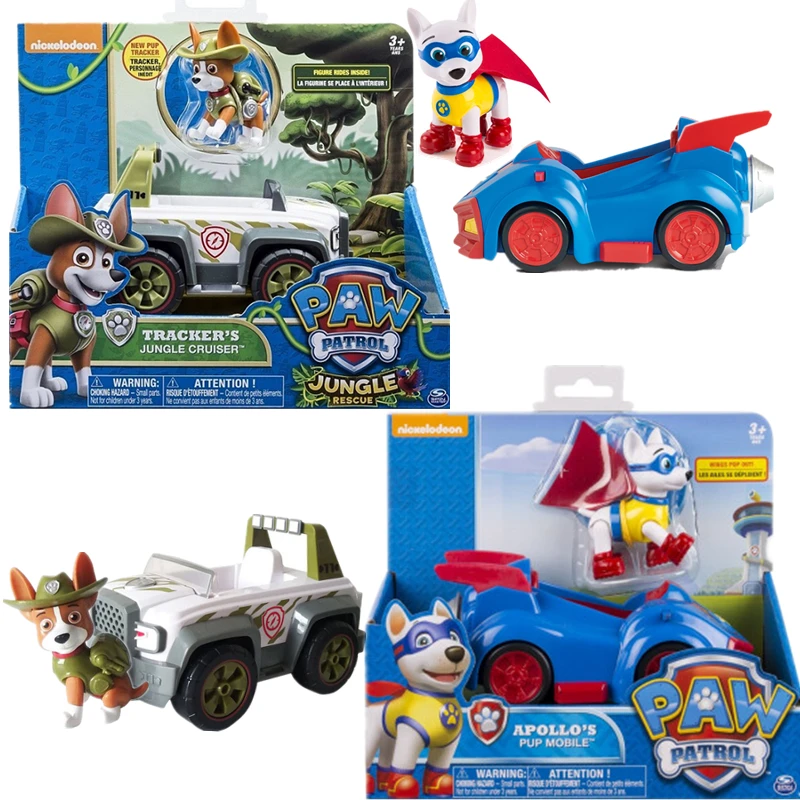 

Genuine Paw Patrol Toy Car Apollo Tracker Have Boxs Ryder Skye Scroll Action Figure Anime Figure Model PVC Toy for Children Gift