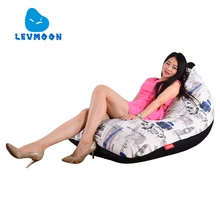 LEVMOON Beanbag Sofa Chair British fashion Seat Zac Comfort Bean Bag Bed Cover Without Filler Cotton Indoor Beanbag Lounge Chair