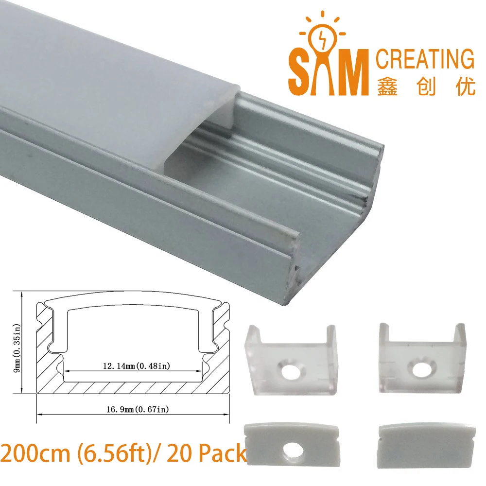 

2 meter LED Aluminum Channel Anodized Square LED Aluminum profile channel For LED Strip within 12mm LED Bar Light