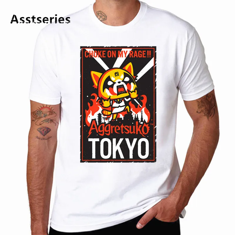 Aggretsuko aggression Retsuko Harajuku футболка с круглым вырезом Fck You панковская Футболка с принтом Повседневная футболка с короткими рукавами уличная HCP4589 - Цвет: HCP4589E