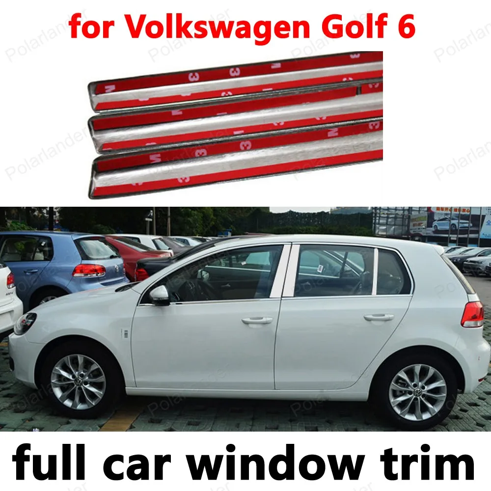 Car Exterior Accessories Styling full Window Trim for Volkswagen Golf 6