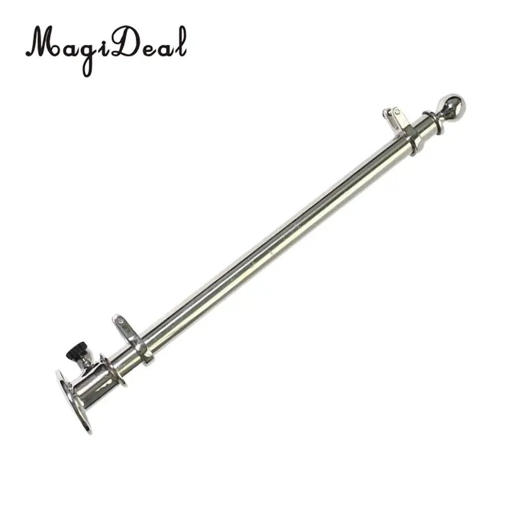 Durable 30'' Marine Boat 316 Stainless Steel Deck Flag Pole with Socket Base for Kayak Canoe Boat Dinghy Yacht Accessories