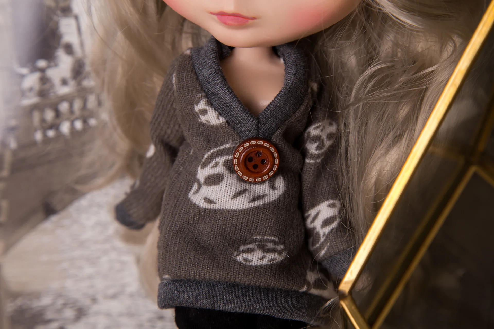 

2019 1pcs Blyth doll skull coat for 1/6 blyth Doll BJD