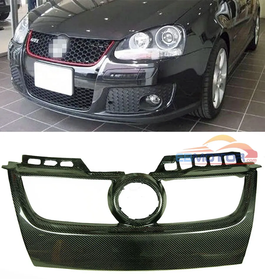 3k Real carbon fiber Front Bumper Mesh Grille Honeycomb Grill For VW Golf V GIT Golf MK5 GTI Golf 5 GTI  V046
