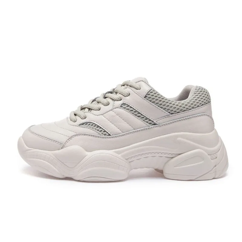 De Mesh Blanc Taille Chaussures Casual En Appartements Sneakers Razamaza Air 40 noir Cuir Femmes Randonnée Jogging Véritable Plein Lacent Beige blanc 35 qWOng6CBv