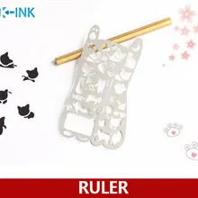 Полый металлический трафарет для кошек, линейка для скрапбукинга DIY, Kawaii Cat, линейка из нержавеющей стали для детей, ежедневная маркировка