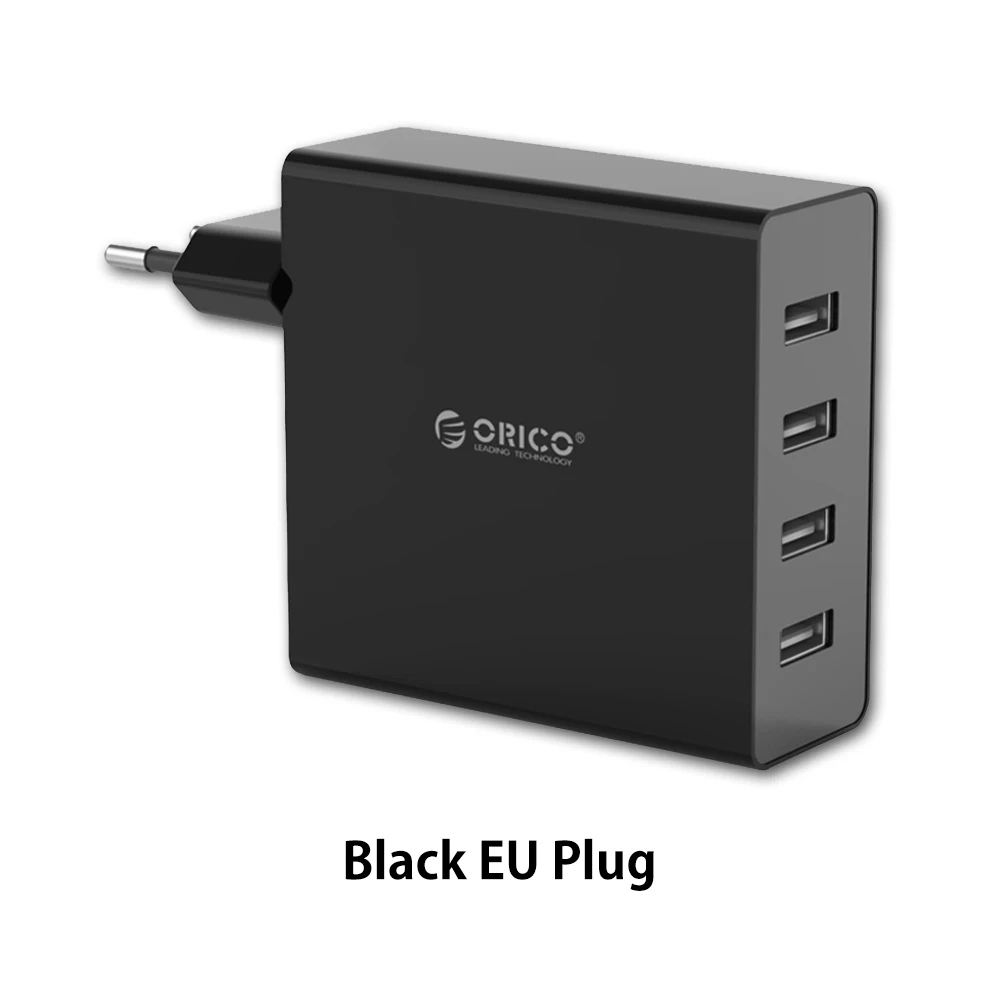 BLACK EU ORICO DCW-4U 4-Порты стены USB телефон Зарядное устройство 5V2. 4A* 4 6A30W всего Выход мобильного телефона путешествия Зарядное устройство для смартфонов - Тип штекера: BLACK EU