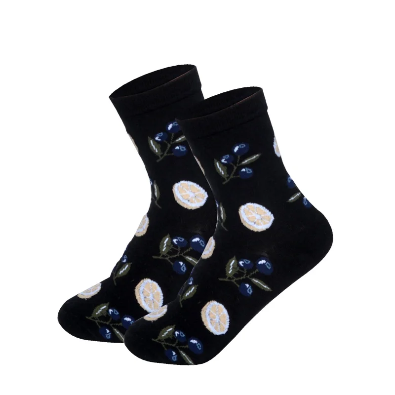 Хлопковые носки для женщин, Eur35-39, Harajuku, японский, корейский стиль, суши, фрукты, известный дизайн, 24 цвета
