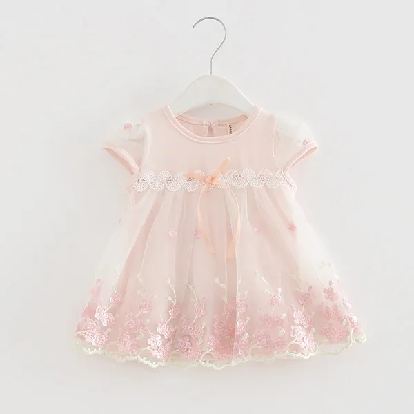 Новинка года; летняя детская одежда принцессы для дня рождения с вышивкой; платье для маленьких девочек; одежда для малышей; платье; vestidos de bebe; 2 цвета - Цвет: Розовый