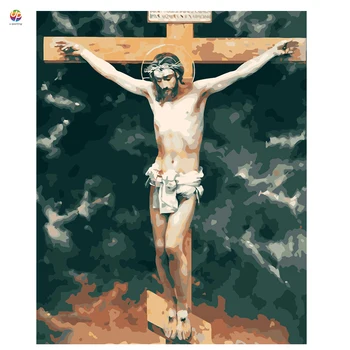 

Frameless Digital Painting By Numbers Figure Religious Jesus Cross Acrylic Paint Modern Wall Art Canvas Painting Home Deco Deal
