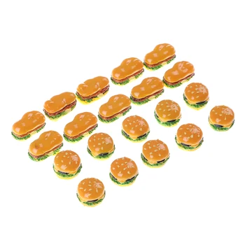 

2pcs/lot Mini Resin Hamburger Simulation Hamburger Miniatures Resin Flat Back Cabochon For Phone Decoden DIY Hair Bow Center