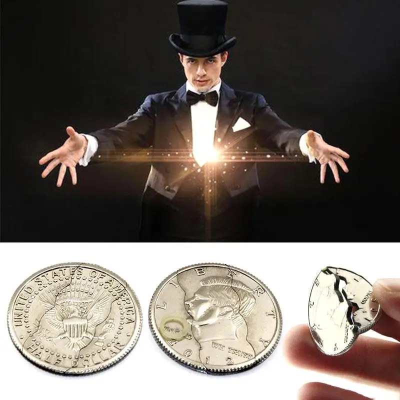 Magic Coin Magic Tricks Toy Three Folding Coin Toys Emotion Puzzle