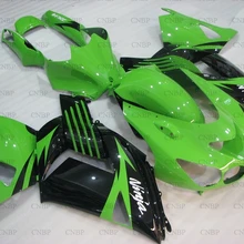 Для Kawasaki Zx14r 2006-2011 мотоциклов обтекателя ZZR 1400 10 11 обтекатели ZZR 1400 08 09 Зеленый Черный ABS обтекатель