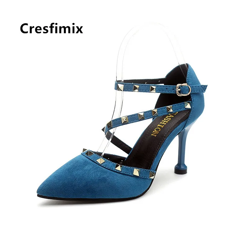 Cresfimix femmes hauts женские милые вечерние для ночного клуба с заклепками на высоком
