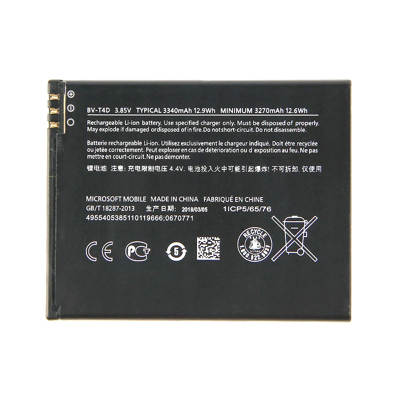 

New Original BV-T4D phone battery for Microsoft Lumia 950 XL CityMan Lumia 940 XL RM-1118 BVT4D 3340mAh