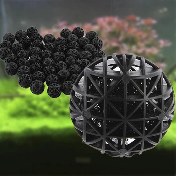 

50 Pcs Bio Balls Wet Reef Filter Media Aquarium Koi Fish Pond Dry 16mm-36mm