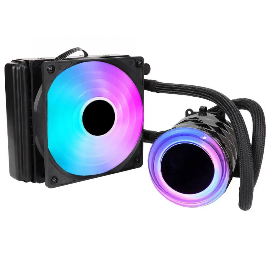 Water CPU Cooler Radiator RGB LED Cooling Fan for Intel AMD Fan Cooling Quiet