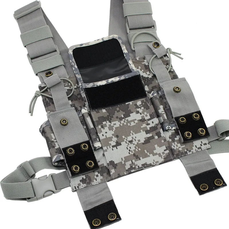 Outdoor Tactical Vest Radio Harness Chest Front Pack Pouch Holster Vest Rig bag for Walkie Talkie 4