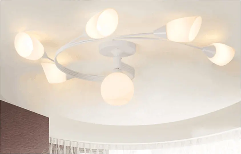 6 Lights-White Artpad, современный светодиодный потолочный светильник, освещение в помещении, американский светодиодный потолочный светильник для гостиной, спальни - Цвет абажура: 6 Lights-White