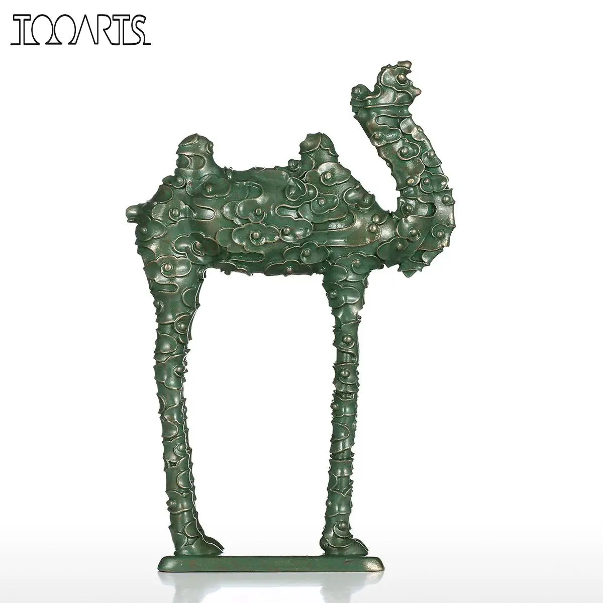 Tooarts Tomfeel Cloud Pattern Camel Figurine Fiberglass Home Decor Original Design Green Craft Gift For | Дом и сад