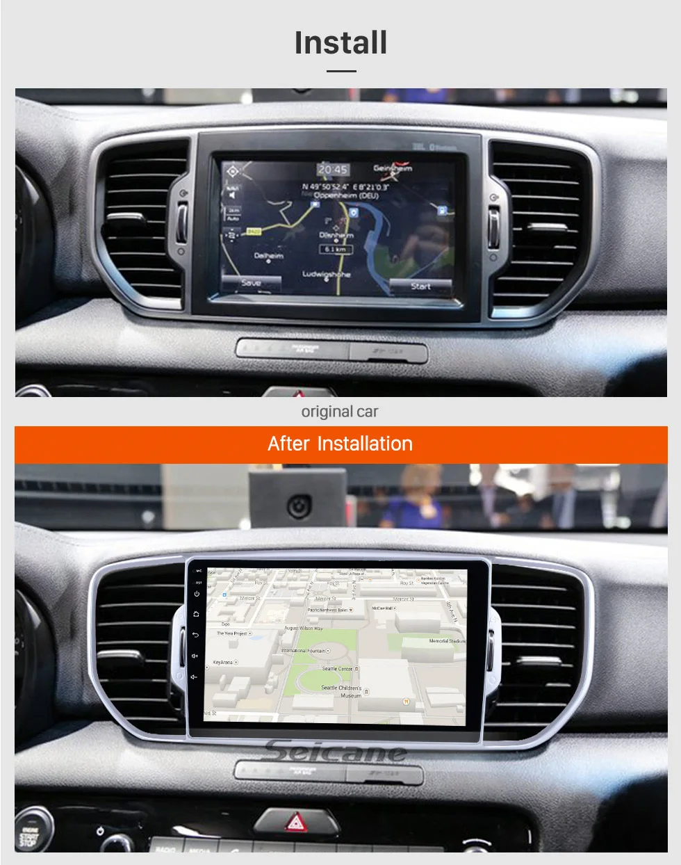 Cheap Seicane Android 7.1/8.1 Car Stereo for Kia KX5 Spotage 2016-2017 Head Unit Navi Player with Bluetooth USB AUX 9 inch GPS Radio 2