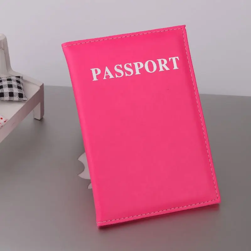 TRASSORY аллохроматический тисненый кожаный паспорт кошелек красочный органайзер для путешествий для паспорта сумка держатель папка - Цвет: Silvered Rose Red