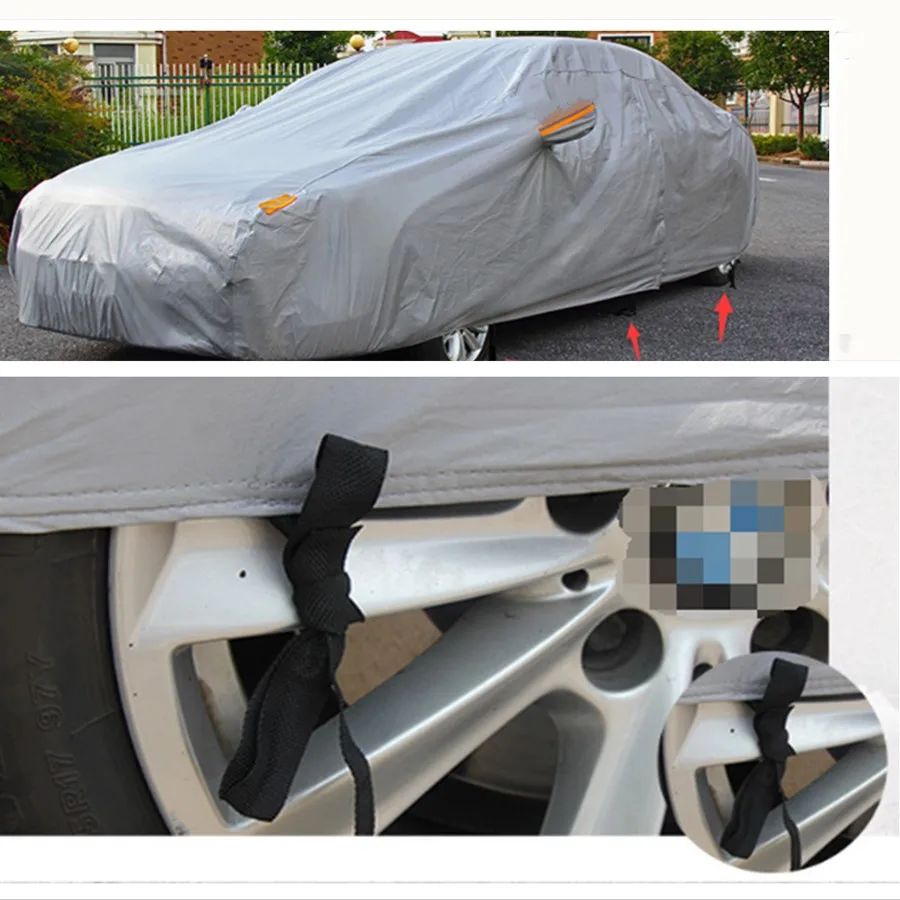 Universal Sedan SUV Car Cover PEVA Cotton Double Layer Waterproof Rain Snow UV Dust Protective Outd