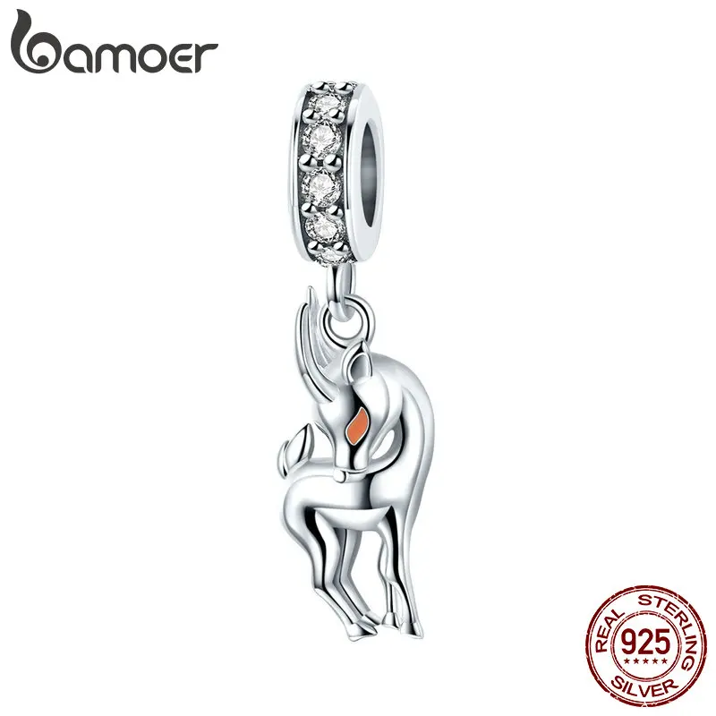 

BAMOER Genuine 925 Sterling Silver Tibetan Antelope Animal Sheep Charms Beads fit for Women Bracelets Bangles DIY Jewelry BSC046