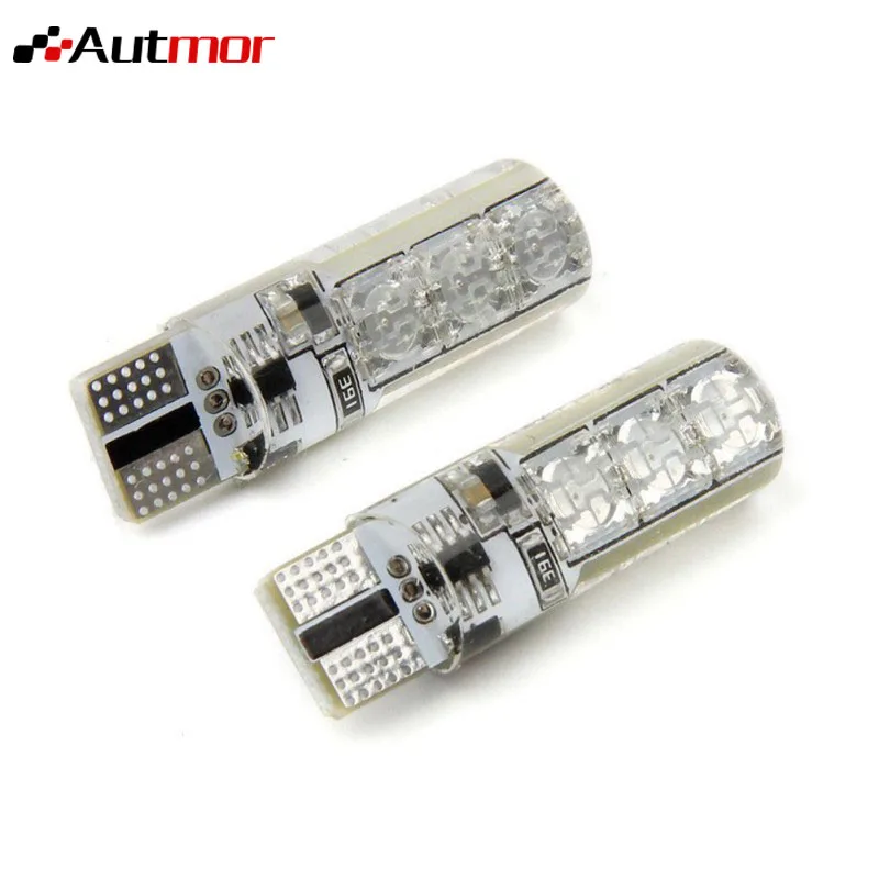 

AUTMOR RGB T10 W5W Led Car Clearance Lights SMD RGB T10 LED 194 168 Bulb Remote Width Interior Lighting Source Car Styling