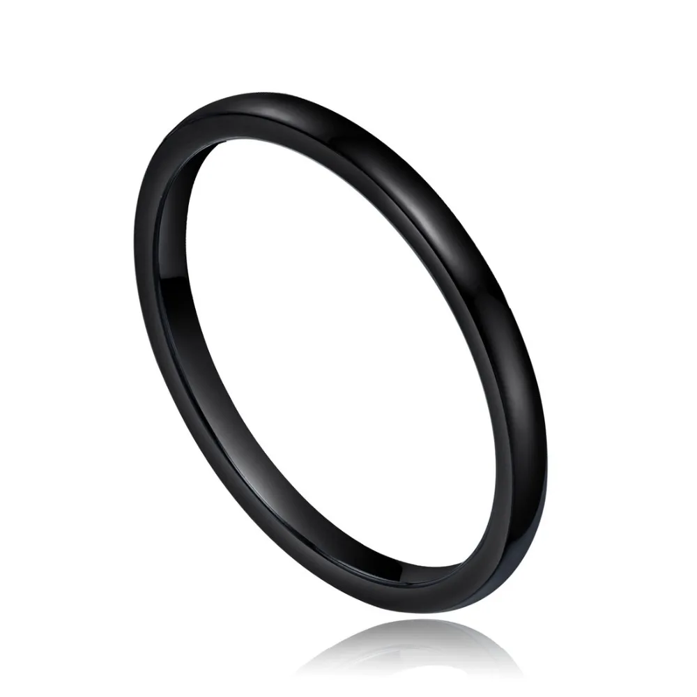 Кольцо керамическое женское с отполированным куполом 2 мм|stacking rings|ceramic ring womenblack