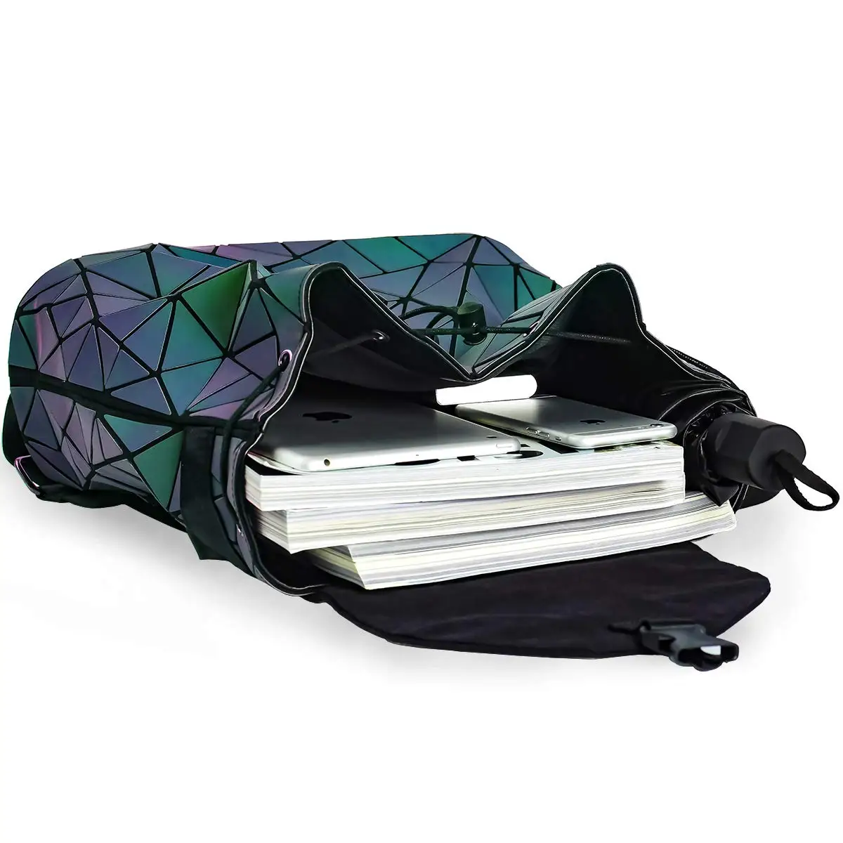 Геометрический Модный женский рюкзак, светящийся женский рюкзак, сумка на плечо, кошелек, модный Школьный рюкзак, повседневный рюкзак