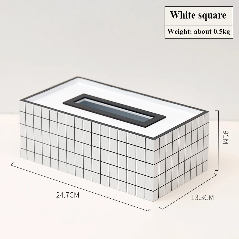 Деревянная коробка для салфеток, контейнер для салфеток, держатель для салфеток, диспенсер для бумаги, Простой Модный чехол для салфеток, для украшения дома и офиса - Цвет: White Square