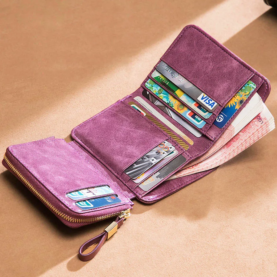 Mara's Dream женский короткий кошелек из натуральной кожи, Женский кошелек на молнии, металлический кошелек с замком, маленький кошелек, карман для монет, одноцветная сумка, Cartera