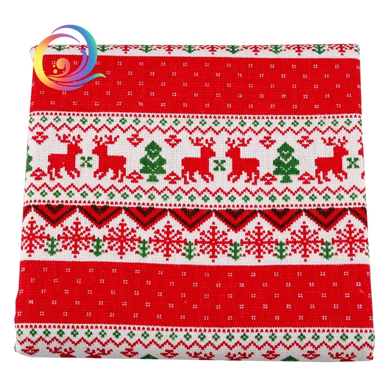 عيد الميلاد سلسلة ، المطبوعة القطن الكتان نسيج ل خليط DIY اللحف و الخياطة أريكة ، الجدول القماش ، الستار ، حقيبة ، وسادة المواد