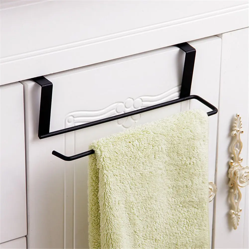 1PC Iron Roll Paper Rack Kitchen Cupboard Hanging Paper Towel Holder