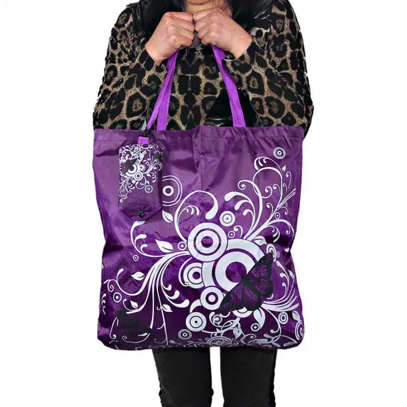 Экологичные Складная хозяйственная сумка Мода Портативный бабочка цветок ткань Оксфорд сумки многоразового использования для покупок вместительные сумки для покупок#10
