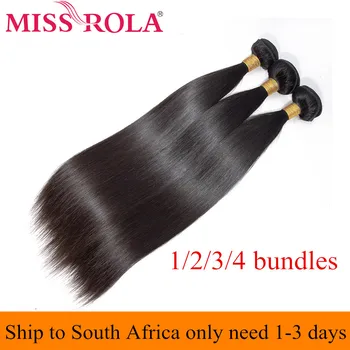 

Miss Rola Brazilian Hair Weave Bundles 100% Human Hair Straight 8-26 Inch Natural Color 1/2/3/4 Hair Bundles Non-Remy
