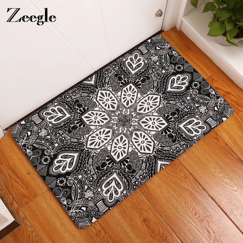 

Zeegle New Anti-Slip Carpets Geometric Pattern Bathroom Floor Mats Toilet Rugs Kitchen Area Rug Pads Absorbent Front Door Mats