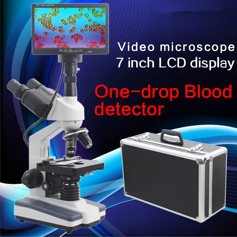 

Professional Digital Binocular Microscope 40-1600X 7-inch LCD screen sperm mites a drop of blood test instrument Biological