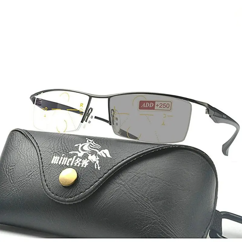 MINCL/ Sun Photochromic Progressive Multifocal Business Reading Glasses Mens Adjustable Vision Eyewear NX | Аксессуары для одежды