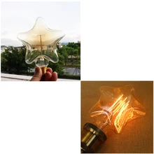 40 Вт E27 База 220 V Форма пентаграммы Edison Винтаж Стиль Вольфрамовая проволока лампочки фестиваль Романтический ампул декоративные огни