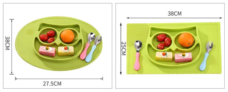 New Infant Baby Feeding Tableware Safe Silicone Cute Animals Shape Slip-resistant Baby Dishes Snack Fruit Baby Feeding Set XSKP10 (1)