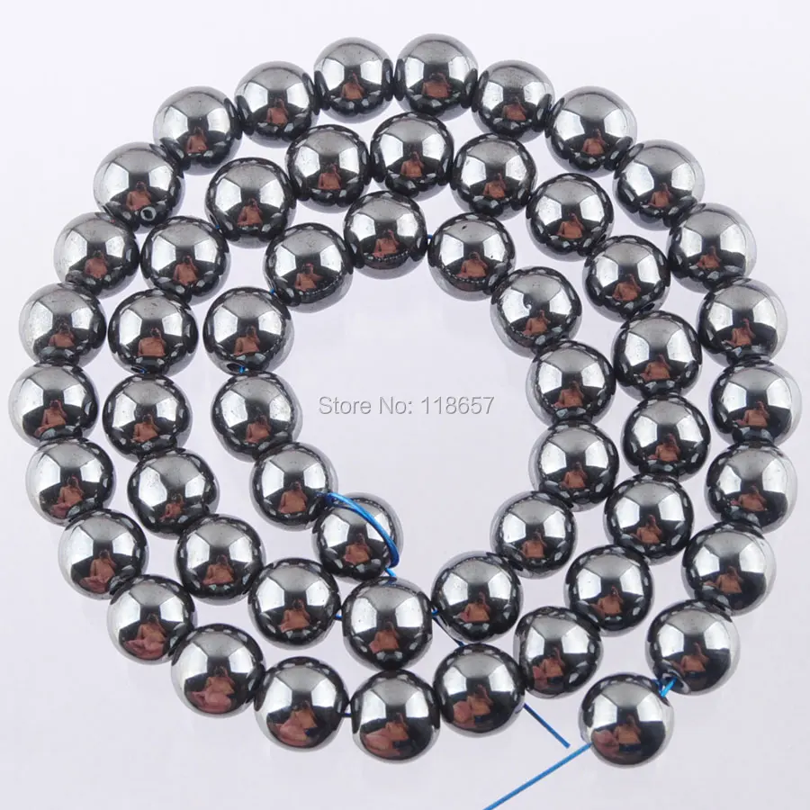 Black Hematite 8mm Round Spacer Loose Beads Strand For Jewelry Making