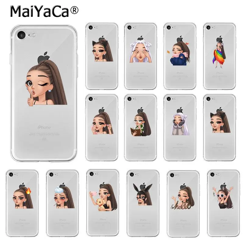 

MaiYaCa Ariana Grande emoji TPU Soft Silicone Phone Case Cover for Apple iPhone 8 7 6 6S Plus X XS MAX 5 5S SE XR Cover