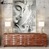 Artsailing  1 Piece Buddha Canvas Painting Zen Wall Pictures for Living Room Big Triptych zen calligraphy Posters and Prints ► Photo 1/5