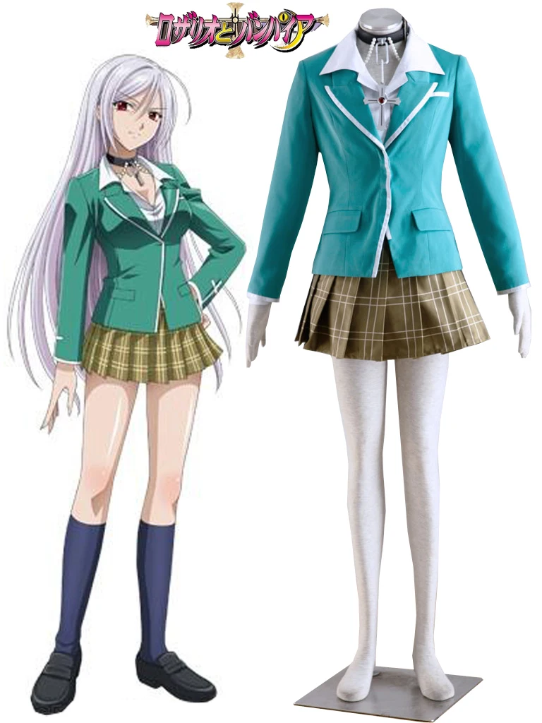 Бесплатная доставка Rosario и Vampire Moka Akashiya Yokai школьная форма для девочек аниме